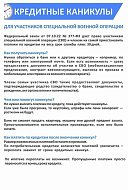 Участникам специальной военной операции предоставят кредитные каникулы